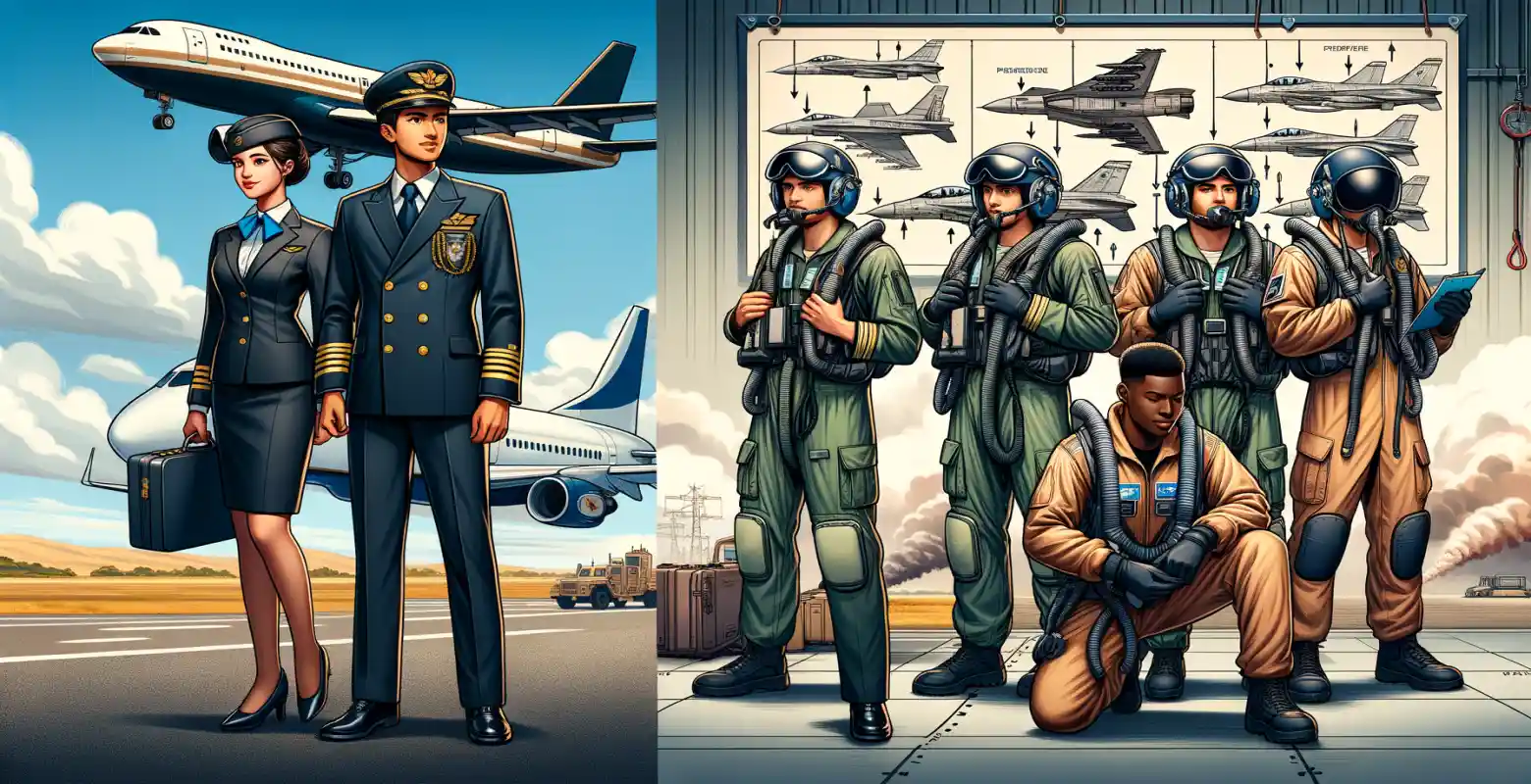 Was sind die Unterschiede zwischen der Ausbildung von Passagier- und Militärpiloten?