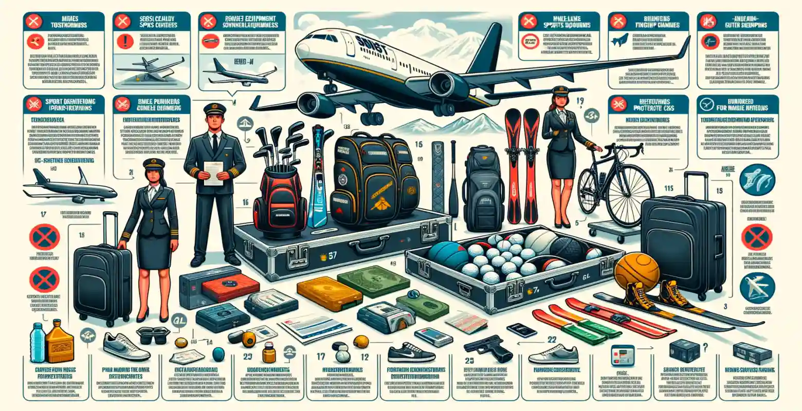 Was sind die Regeln für den Transport von Sportgeräten mit dem Flugzeug?